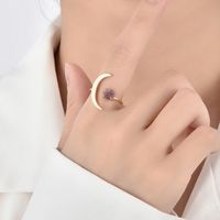 Fashion Moon Copper Ring, Ring Jewelry Moon Plating Artificial Gemstones Copper Rings main image 3