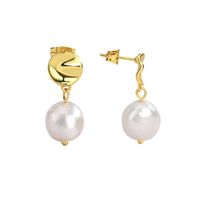 Fashion Irregular Copper Earrings Plating Artificial Pearls Copper Earrings main image 5