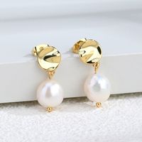 Fashion Irregular Copper Earrings Plating Artificial Pearls Copper Earrings main image 4