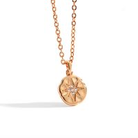 Fashion Star Brass Pendant Necklace Star Plating Artificial Rhinestones Copper Necklaces sku image 6