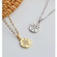 Fashion Star Brass Pendant Necklace Star Plating Artificial Rhinestones Copper Necklaces main image 3