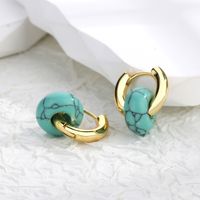 Retro Geometric Copper Earrings Plating Turquoise Copper Earrings main image 5