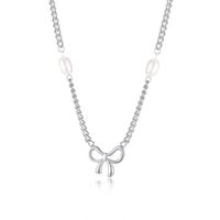 Fashion Bow Knot Stainless Steel Necklace Plating Chain Stainless Steel Necklaces sku image 1