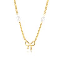 Fashion Bow Knot Stainless Steel Necklace Plating Chain Stainless Steel Necklaces sku image 2