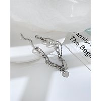 Fashion Heart Shape Stainless Steel No Inlaid Bracelets In Bulk main image 3