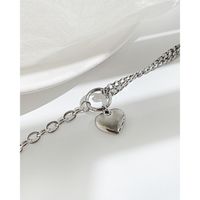 Fashion Heart Shape Stainless Steel Necklace Plating Chain Stainless Steel Necklaces main image 4