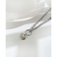 Fashion Heart Shape Stainless Steel Necklace Plating Chain Stainless Steel Necklaces main image 3