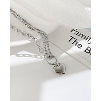 Fashion Heart Shape Stainless Steel Necklace Plating Chain Stainless Steel Necklaces main image 2