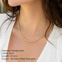 Stainless Steel 14K Gold Plated Simple Style Layered Plating U Shape Necklace main image 4