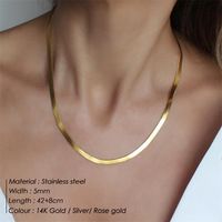 Stainless Steel 14K Gold Plated Simple Style Layered Plating U Shape Necklace main image 3