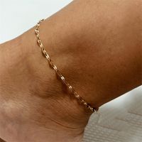 Korean Style Geometric Stainless Steel Plating Inlaid Gold 14K Gold Plated Women'S Anklet main image 1