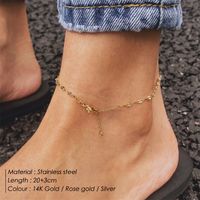 Korean Style Geometric Stainless Steel Plating Inlaid Gold 14K Gold Plated Women'S Anklet main image 4