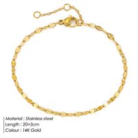 Korean Style Geometric Stainless Steel Plating Inlaid Gold 14K Gold Plated Women'S Anklet sku image 2