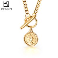 Wholesale Queen Coin Stainless Steel Necklace Nihaojewelry sku image 3