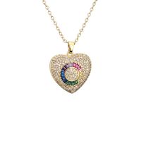 Colorful Zirconium Heart Necklace sku image 1