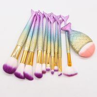 Fashion Animal Synthetic Fibre Colorful Mermaid Makeup Brushes sku image 20