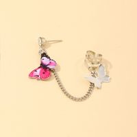 Fashion Butterfly Alloy Ear Studs Plating Artificial Rhinestones Copper Earrings main image 1