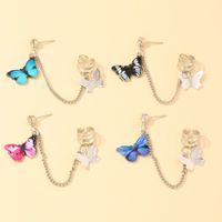 Fashion Butterfly Alloy Ear Studs Plating Artificial Rhinestones Copper Earrings main image 5