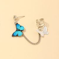 Fashion Butterfly Alloy Ear Studs Plating Artificial Rhinestones Copper Earrings main image 6