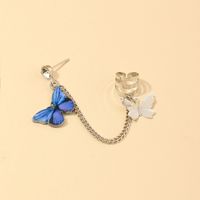 Fashion Butterfly Alloy Ear Studs Plating Artificial Rhinestones Copper Earrings main image 4