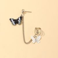 Fashion Butterfly Alloy Ear Studs Plating Artificial Rhinestones Copper Earrings sku image 2