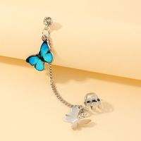 Fashion Butterfly Alloy Ear Studs Plating Artificial Rhinestones Copper Earrings sku image 3