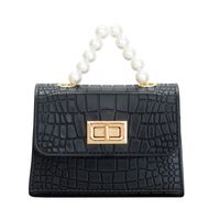 Women's Pu Leather Solid Color Fashion Pearl Square Flip Cover Crossbody Bag sku image 6