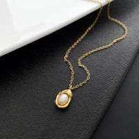 Colliers De Perles Élégants En Acier Au Titane Géométrique sku image 2