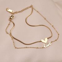 Fashion Letter Titanium Steel Plating Anklet main image 4