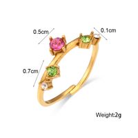 Fashion Geometric Stainless Steel Open Ring Inlay Zircon Stainless Steel Rings main image 5