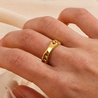 Retro Geometric Stainless Steel Rings Hollow Out Stainless Steel Rings main image 3