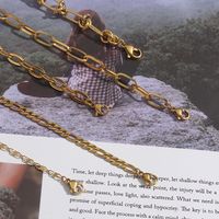 Fashion Geometric Stainless Steel Patchwork Plating Gold Plated Necklace main image 2
