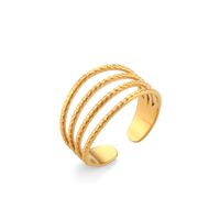 Mode Geometrisch Palme Herzform Rostfreier Stahl Aushöhlen Vergoldet Offener Ring sku image 3