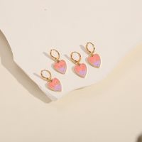 Mode Forme De Cœur Le Cuivre Des Boucles D'oreilles Vernis Au Four Boucles D'oreilles En Cuivre main image 6