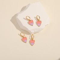 Mode Forme De Cœur Le Cuivre Des Boucles D'oreilles Vernis Au Four Boucles D'oreilles En Cuivre main image 4