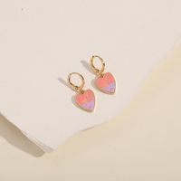Fashion Heart Shape Copper Earrings Stoving Varnish Copper Earrings sku image 1
