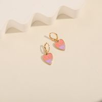 Fashion Heart Shape Copper Earrings Stoving Varnish Copper Earrings sku image 2