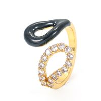 Fashion Geometric Copper Open Ring Plating Zircon Copper Rings sku image 2