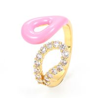 Fashion Geometric Copper Open Ring Plating Zircon Copper Rings sku image 3
