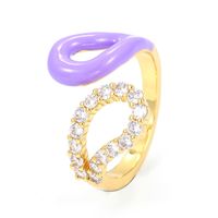 Fashion Geometric Copper Open Ring Plating Zircon Copper Rings main image 2