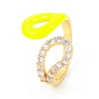 Fashion Geometric Copper Open Ring Plating Zircon Copper Rings sku image 7