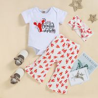 Casual Animal Letter Cotton Polyester Printing Pants Sets Baby Clothes sku image 1