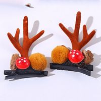 Christmas Headdress Antlers Barrettes Christmas Hairpin Hair Ball Duckbill Clip Cute Deer Barrettes sku image 31