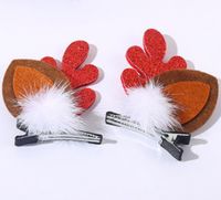 Christmas Headdress Antlers Barrettes Christmas Hairpin Hair Ball Duckbill Clip Cute Deer Barrettes sku image 42
