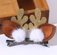 Christmas Headdress Antlers Barrettes Christmas Hairpin Hair Ball Duckbill Clip Cute Deer Barrettes sku image 43