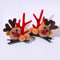 Christmas Headdress Antlers Barrettes Christmas Hairpin Hair Ball Duckbill Clip Cute Deer Barrettes sku image 48