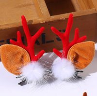 Christmas Headdress Antlers Barrettes Christmas Hairpin Hair Ball Duckbill Clip Cute Deer Barrettes sku image 38
