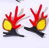 Christmas Headdress Antlers Barrettes Christmas Hairpin Hair Ball Duckbill Clip Cute Deer Barrettes sku image 5