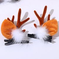 Christmas Headdress Antlers Barrettes Christmas Hairpin Hair Ball Duckbill Clip Cute Deer Barrettes sku image 39