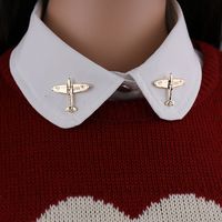 Novelty Fashion British Style Airplane Zinc Plating Unisex Brooches Collar Pin main image 3